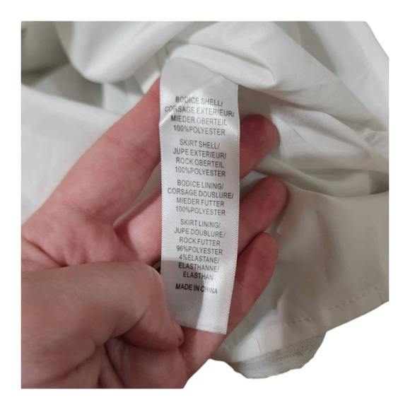 Aidan Mattox Ivory Sequin Skirt Blouson Cocktail Mini Dress Size 10 - Picture 8 of 10